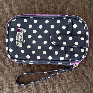 Navy Polka Dot Clutch by